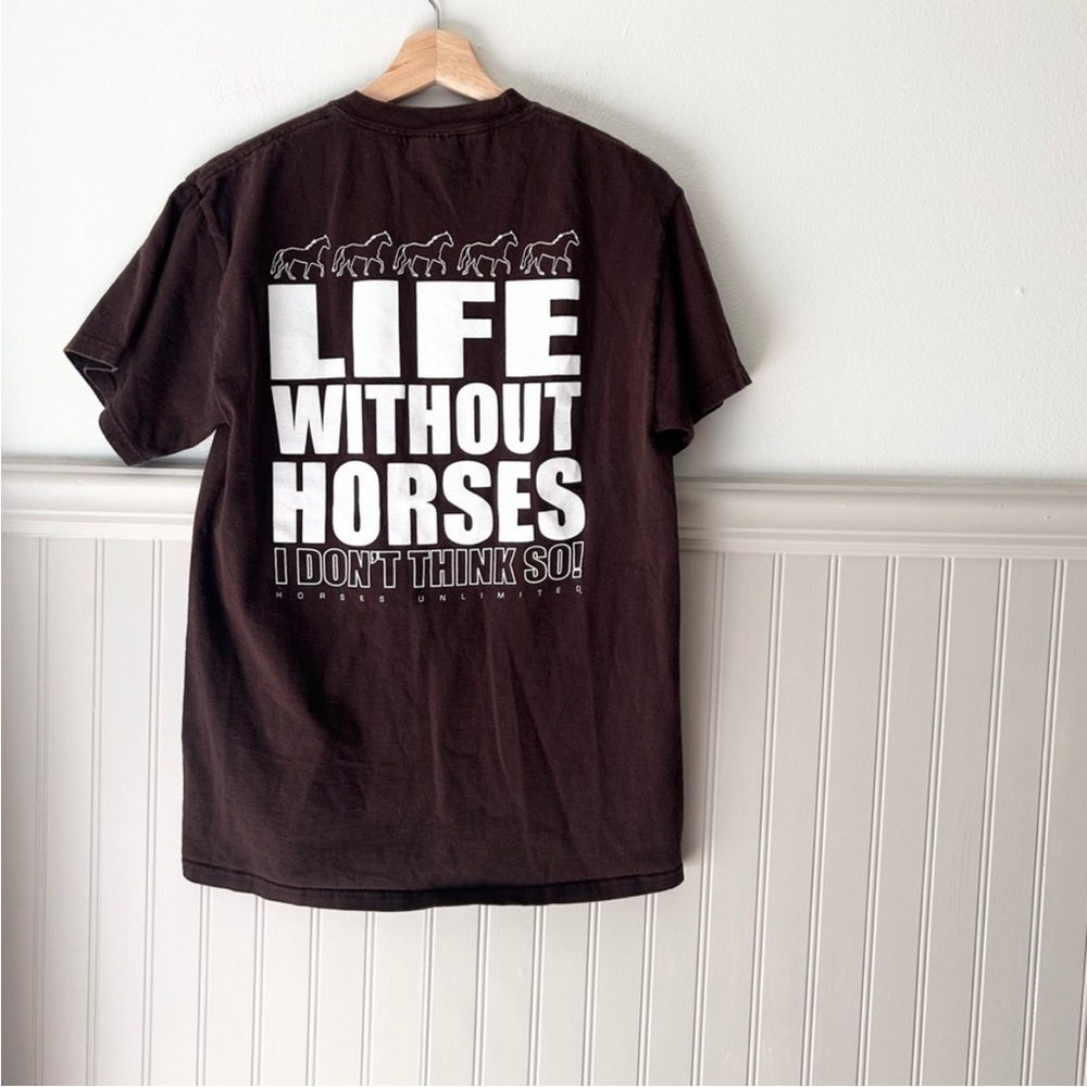 Port and Company Brown Horses Unlimited Graphic Tee size medium